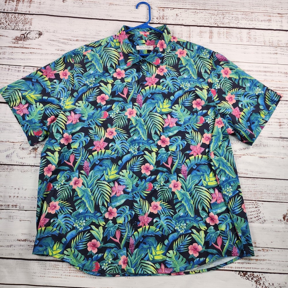 Tommy Bahama The Bahama Coast Hawaiian Shirt Mens 3XL Floral Tropical